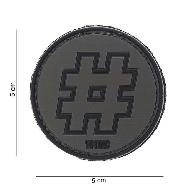 Naszywka 3D PVC "Hashtag" Czarna - 101 Inc