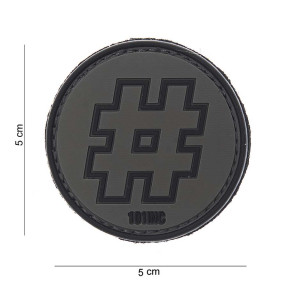 Patch 3D PVC "Hashtag" Noir - 101 Inc