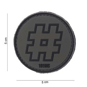 3D PVC Patch "Hashtag" Schwarz - 101 Inc