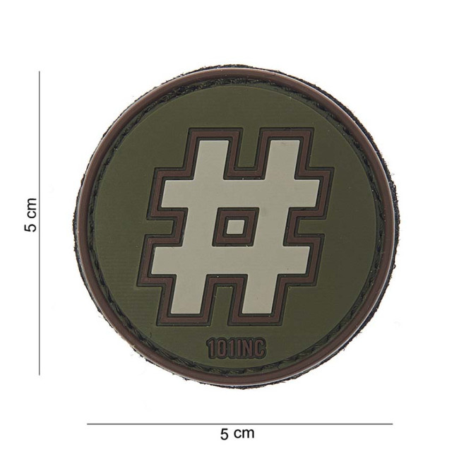 3D PVC Patch "Hashtag" Grün - 101 Inc