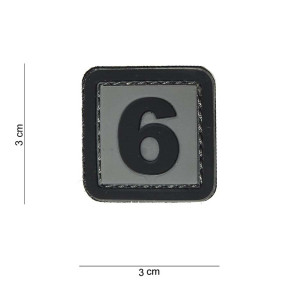 3D PVC-Patch Ziffer 6 - 101 Inc