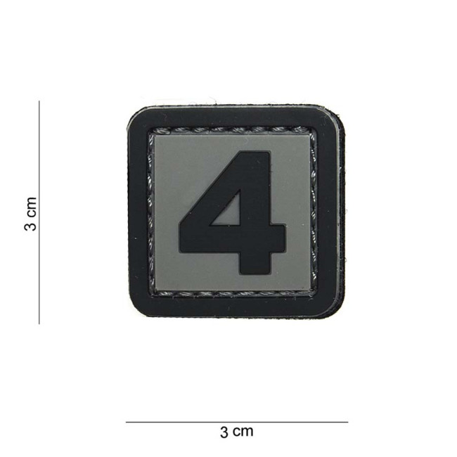 Naszywka 3D z PVC Cyfra 4 - 101 Inc