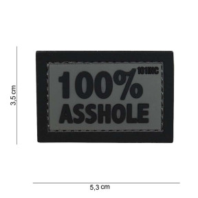 3D PVC Patch "100% Asshole" grijs - 101 Inc