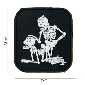 3D PVC-Patch "Two Skeletons" schwarz - 101 Inc