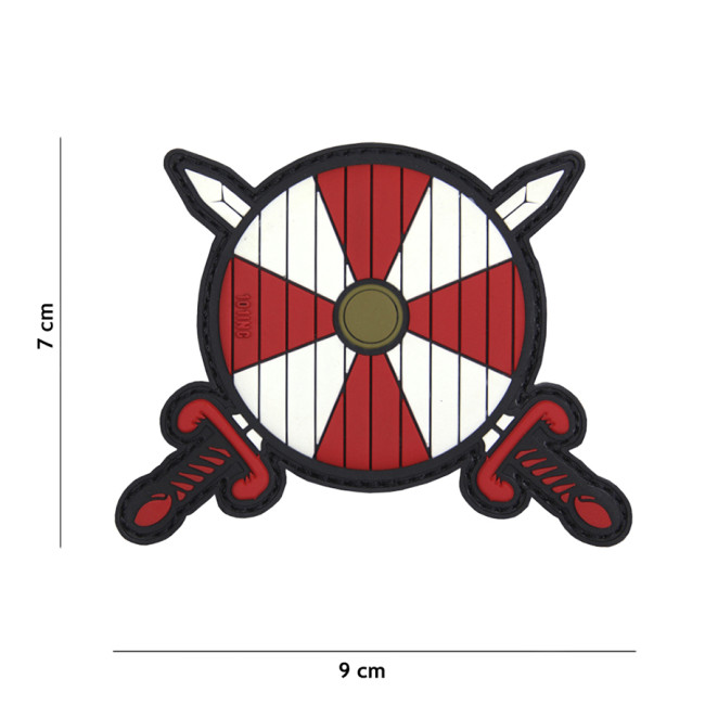 Patch 3D z PVC Tarcza Viking czerwono-biała - 101 Inc