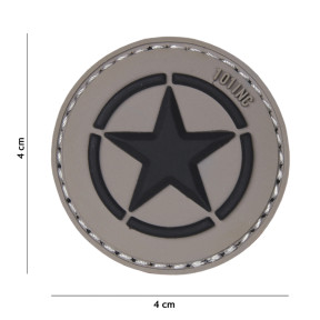 3D-PVC-Patch "Allied Star" Grau - 101 Inc