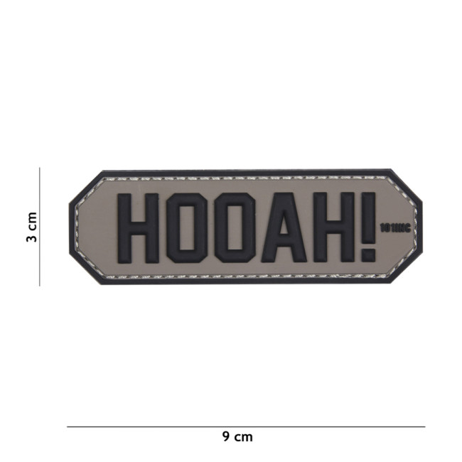 3D PVC-Patch "HOOAH" Grau - 101 Inc