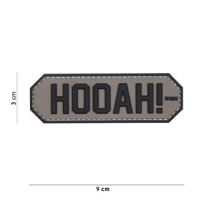 Patch 3D en PVC "HOOAH" Gris - 101 Inc