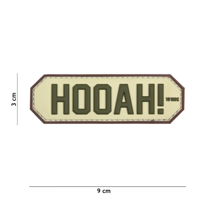 Patch 3D en PVC "HOOAH" Gris - 101 Inc