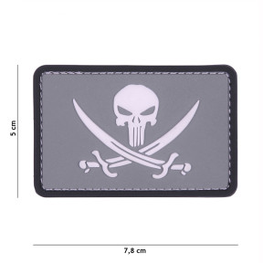 Patch 3D en PVC Punisher pirate gris/noir - 101 Inc
