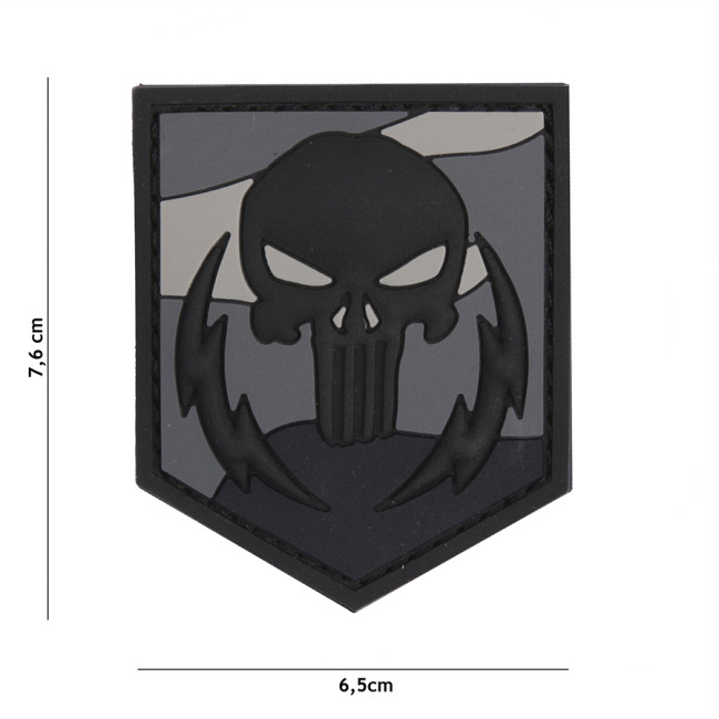 Patch 3D z PVC Punisher piorun Czarny - 101 Inc
