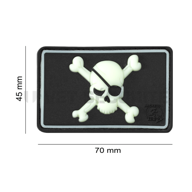Patch pirate skull noir phosphorescent - JTG