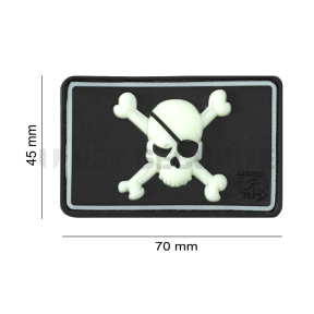 Patch pirate skull zwart fosforescerend - JTG