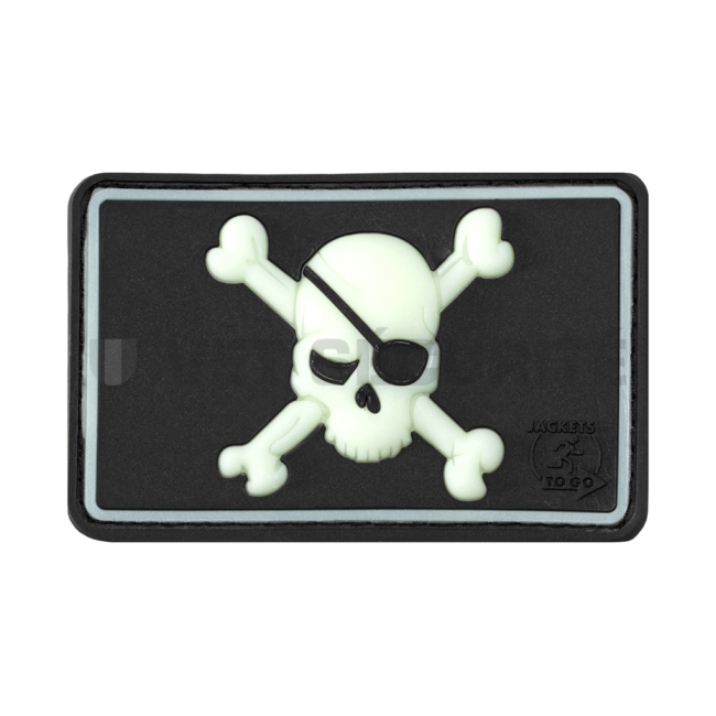 Patch pirate skull zwart fosforescerend - JTG