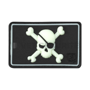 Patch pirate skull czarna fosforescencyjna - JTG