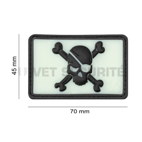 Patch pirate skull fond phosphorescent - JTG