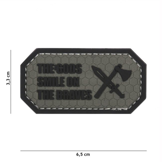 Naszywka 3D PVC The gods smile on the braves Szara - 101 Inc
