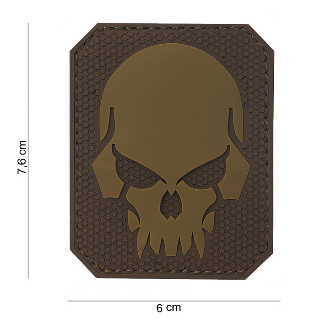 Patch 3D PVC Pirate Skull Marron - 101 Inc