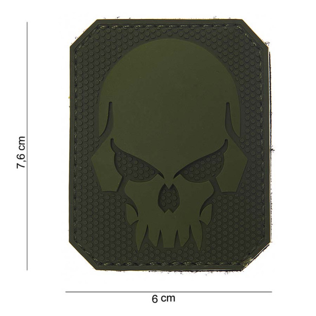 3D PVC Patch Piratenschädel Grün - 101 Inc