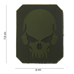 3D PVC Patch Piratenschädel Grün - 101 Inc