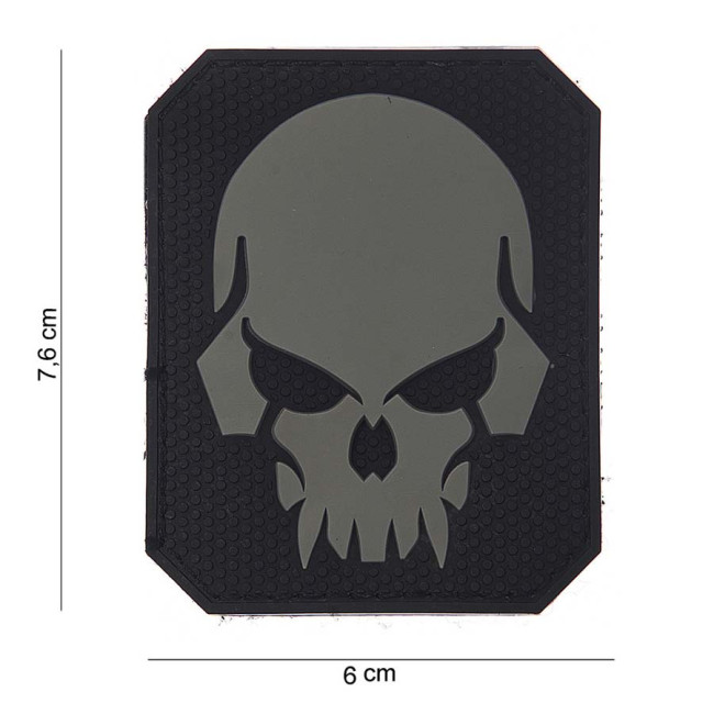 Patch 3D PVC Pirate Skull Gris - 101 Inc