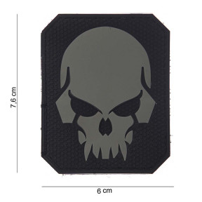 Patch 3D PVC Pirate Skull Gris - 101 Inc
