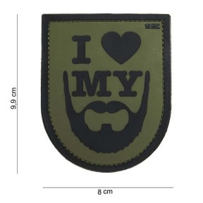 Patch 3D PVC I Love My Beard Vert - 101 Inc