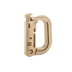 D-ring karabijnhaak met bevestiging voor M.O.L.L.E. lus tan - A10 Equipment