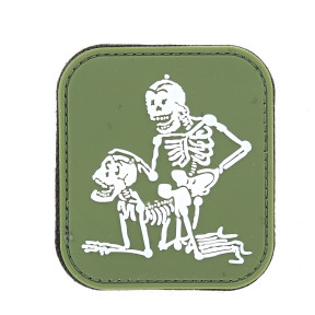 3D PVC-Patch "Two Skeletons" grün - 101 Inc