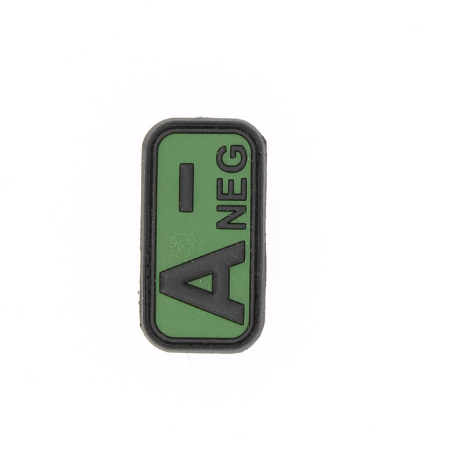 Patch 3D PVC groupe sanguin A- Vert - 101 Inc Patch 3D PVC groupe sanguin A- Vert - 101 Inc