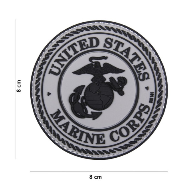 Patch 3D PVC United States Marine Corps Grey - 101 INC
