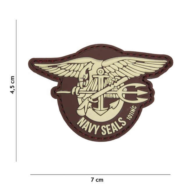 3D PVC Patch Navy Seals braun - 101 inc