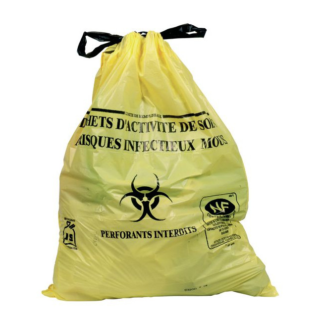 Sac poubelle DASRI 30L jaune - CirMédical