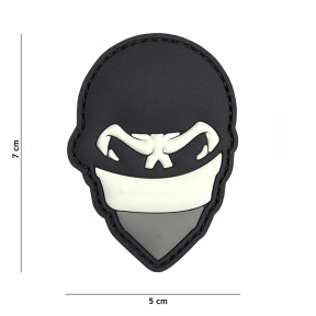 Patch 3D PVC Polish Skull Balaclava Gris 