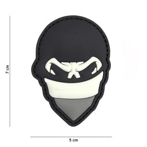 Patch 3D PVC Polish Skull Balaclava Gris 