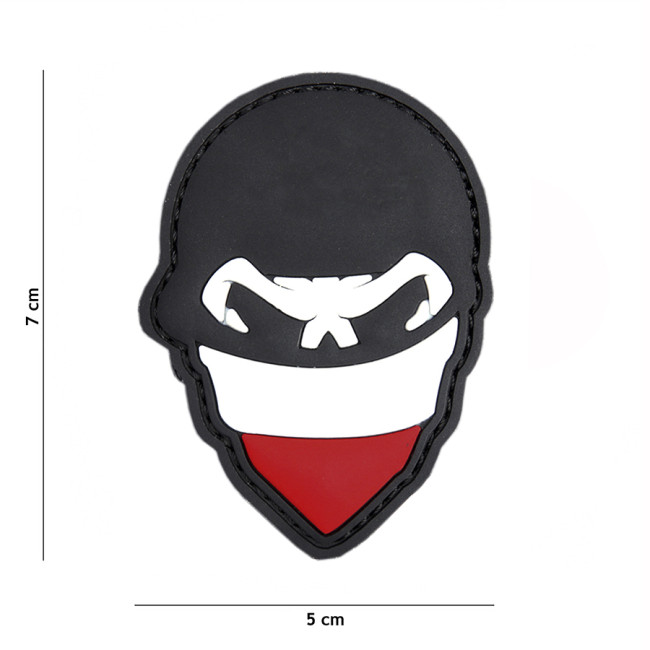 Naszywka 3D PVC Polish Skull Balaclava Czerwona
