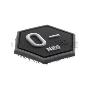 Schwarzer achteckiger Patch Blutgruppe O negativ - Jacket To Go