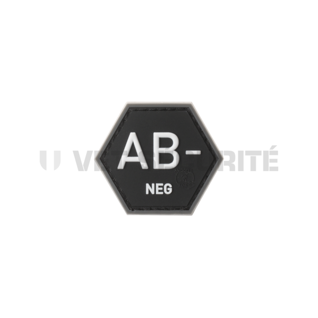 Schwarzer achteckiger Patch Blutgruppe AB negativ - Jacket To Go