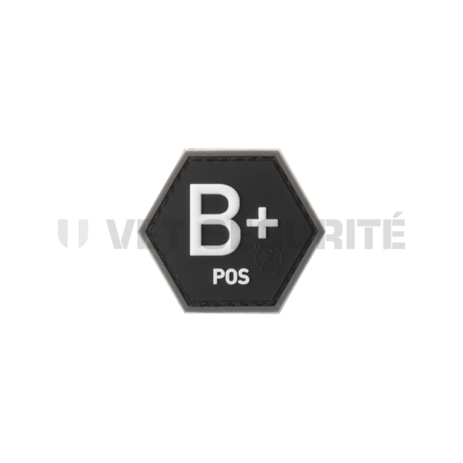 Octagonale Zwarte Patch Bloedgroep B positief - Jacket To Go