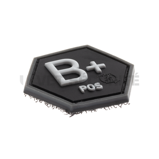 Patch Octogonal Noir Groupe Sanguin B positif - Jacket To Go