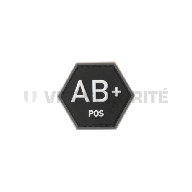 Patch Hexagonal Noir Groupe Sanguin AB Positif - Jacket To Go