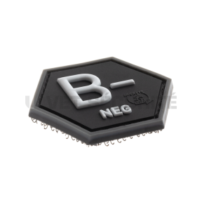 Hexagonaler schwarzer Patch Blutgruppe B negativ - Jacket To Go