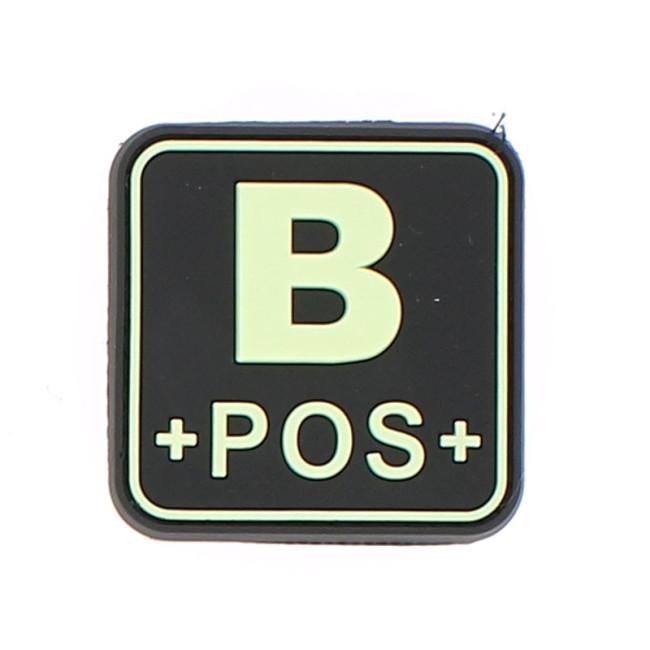 Patch Groupe Sanguin Carré Noir phosphorescent B positif - Jacket To Go Patch Groupe Sanguin Carré Noir phosphorescent B positif - Jacket To Go