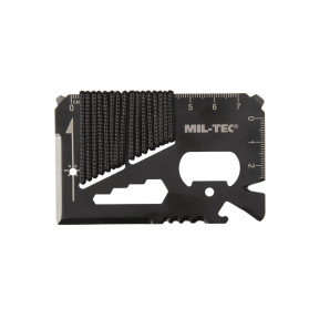 Multifunctionele survivalkaart paracord Zwart - Miltec