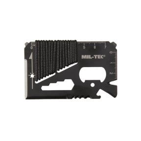 Multifunctionele survivalkaart paracord Zwart - Miltec
