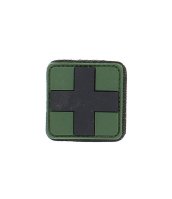 Patch 3D PVC croix noir sur fond vert - 101 Inc