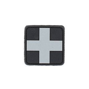 3D PVC Patch graues Kreuz auf schwarzem Grund - 101 Inc