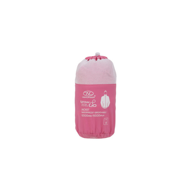 Veste Stow & Go Waterproof Femme - Rose/Blanc - Highlander   