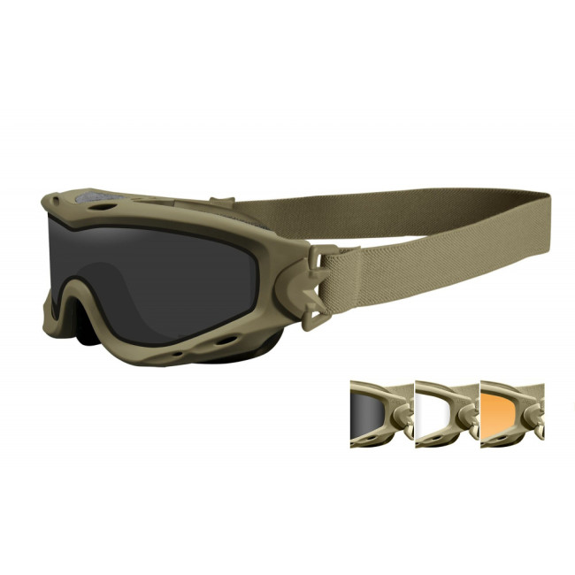 Ballistisch beschermingsmasker Spear tan glazen getint/helder/oranje - Wiley X