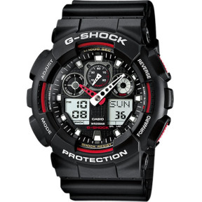 G-Shock Classic GA-100 Uhr in Schwarz/Rot - Casio